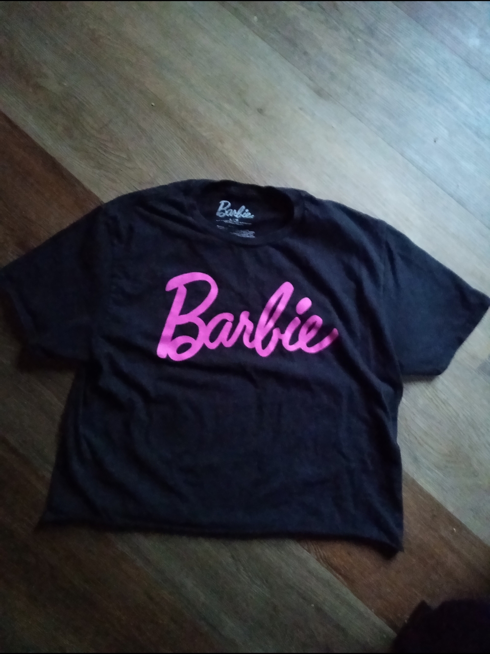 Barbie Black Tee with Bright Pink Logo